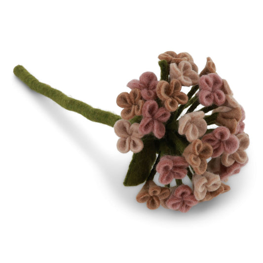Gry & Sif Filzblumen Hortensien am Stiel lang - rosa