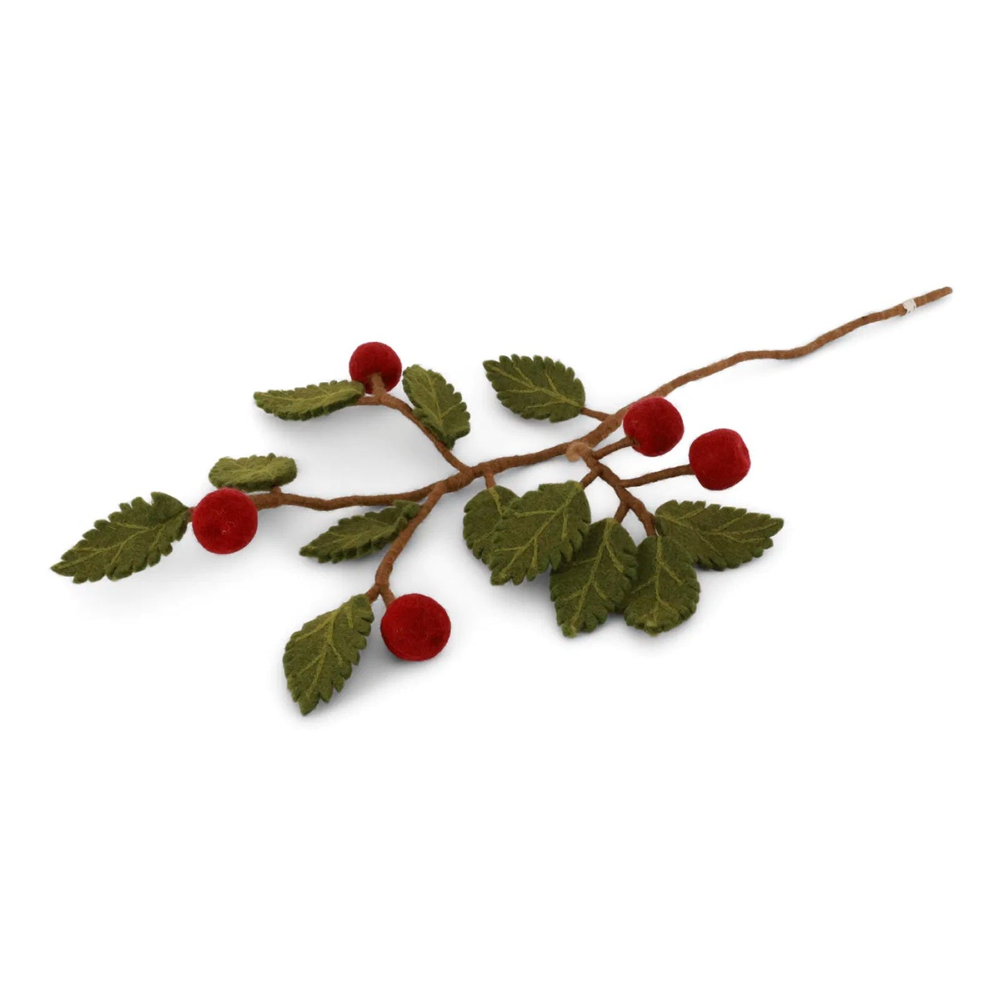 Gry & Sif Filzblumen Zweig Apfel - dunkelrot