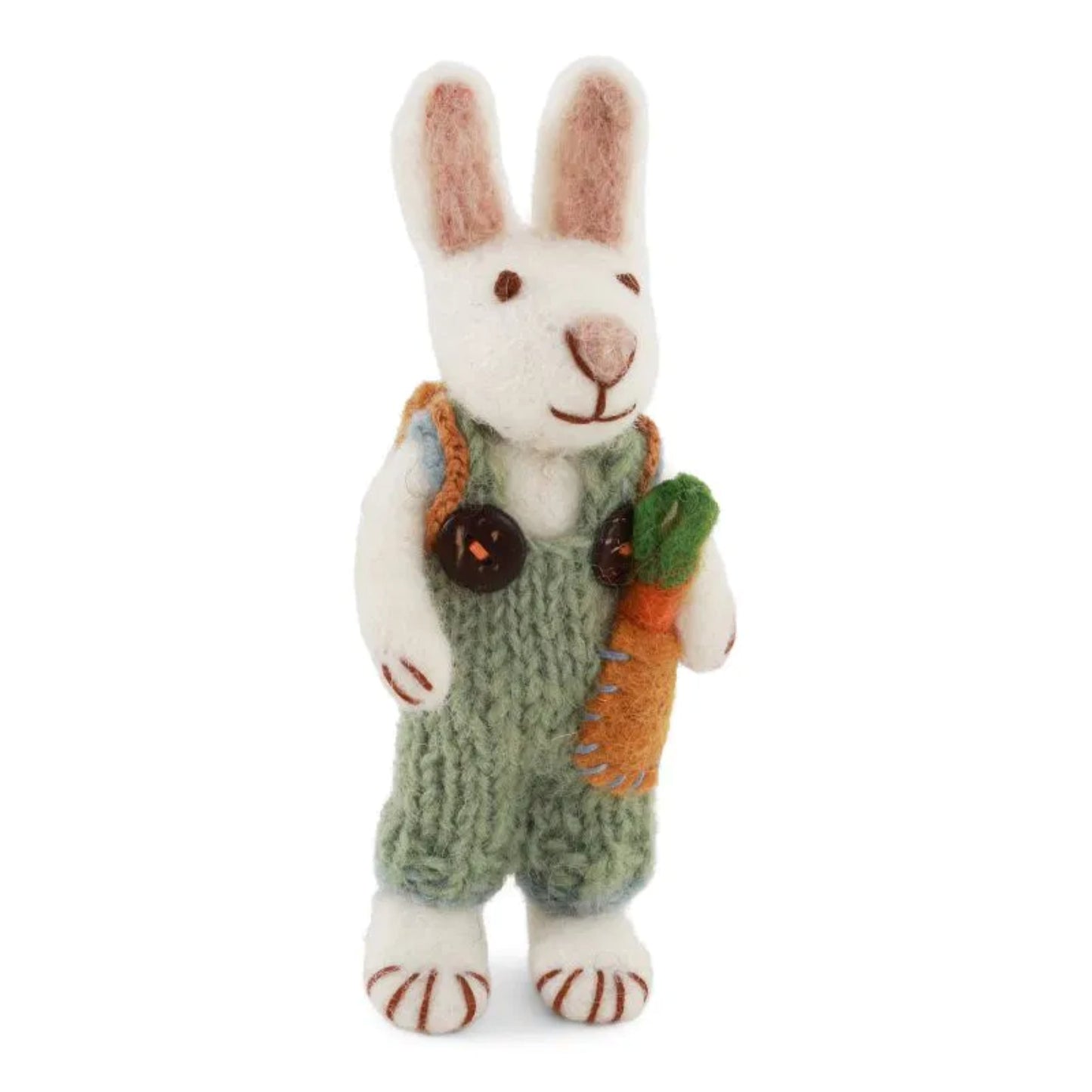 Gry & Sif Osterhase Filz mit Latzhose und Rucksack - Anhänger