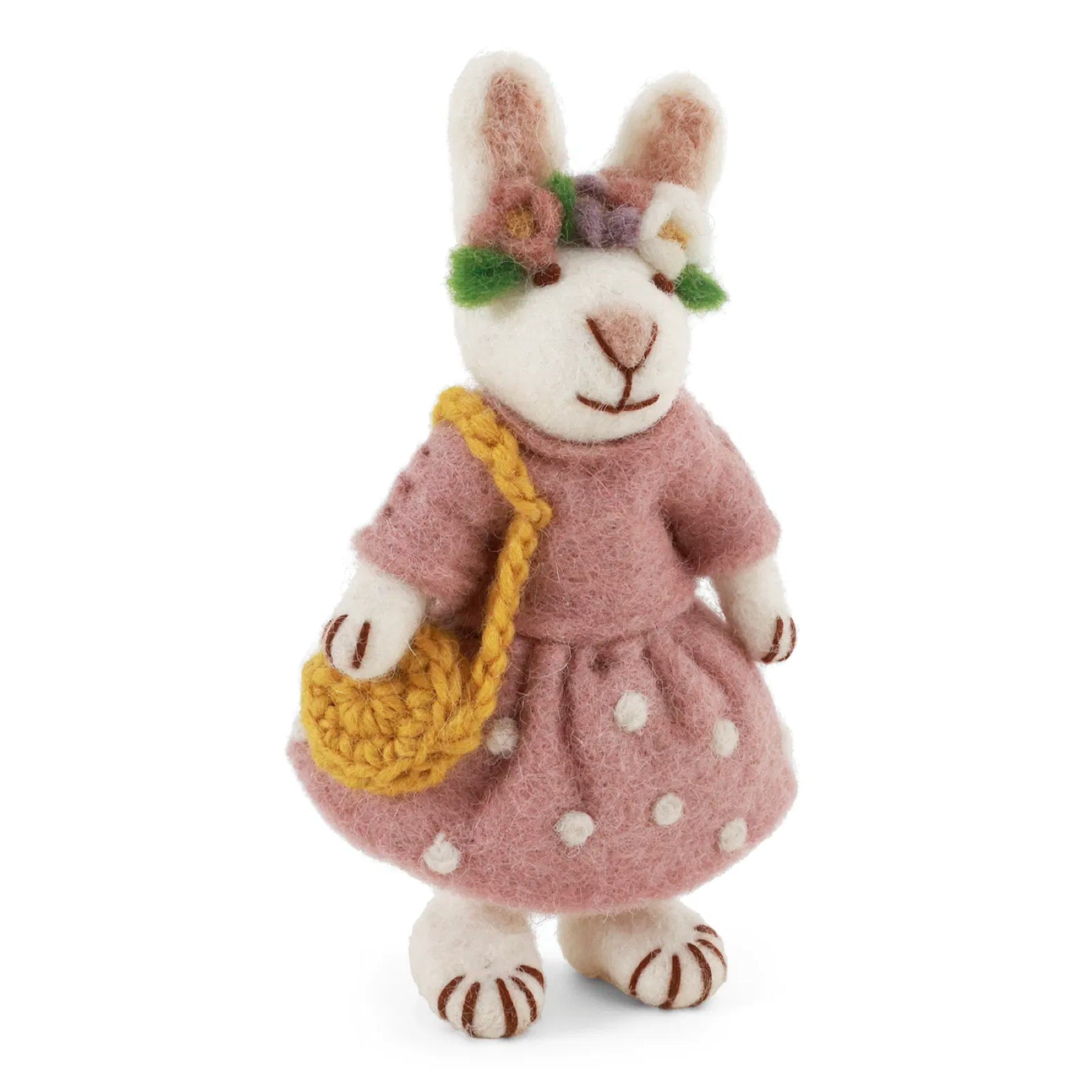 Gry & Sif Osterhase Mädchen Filz mit Kleid und Haarband