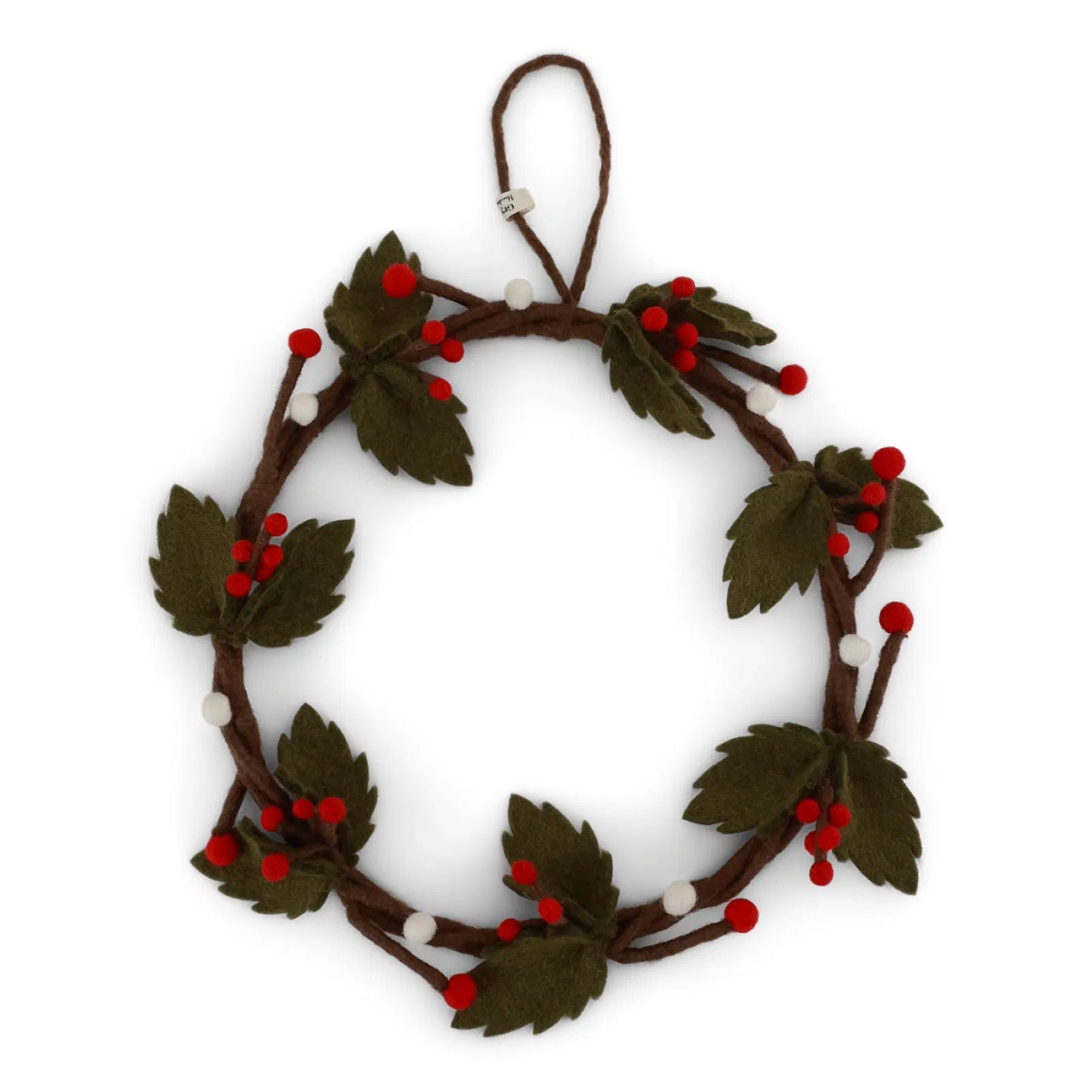 Gry & Sif Türkranz Filz Weihnachten mit roten und weißen Beeren