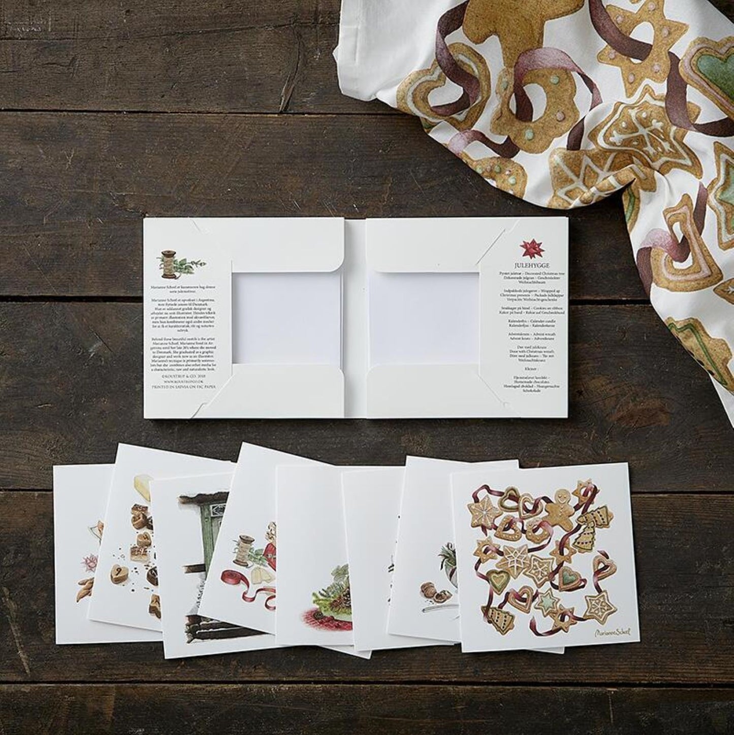 KOUSTRUP & CO Papeterie - Quadrat-Postkarten Set Weihnachten - 8 Stück