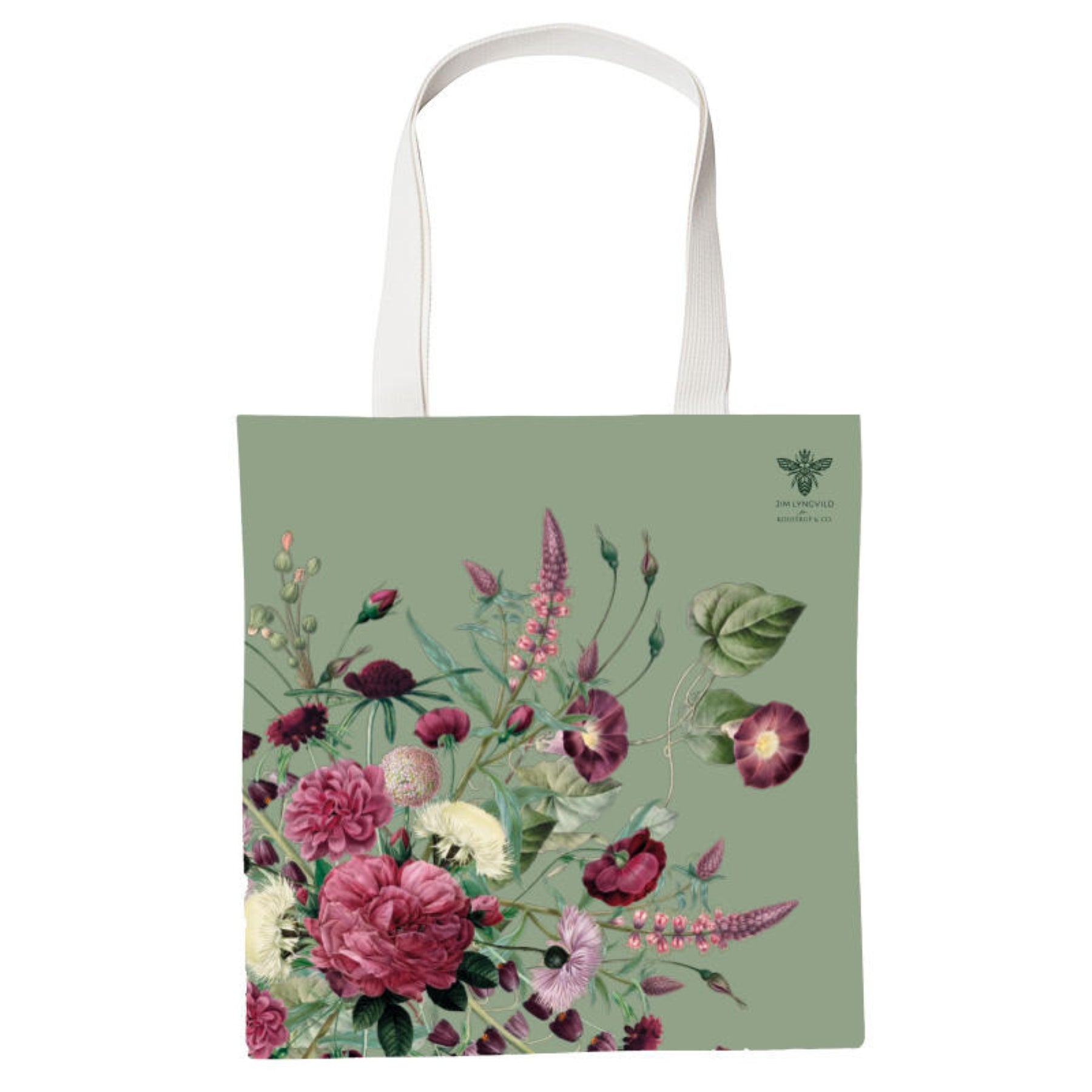 KOUSTRUP & CO Bio Baumwolltasche - rosa Blumengarten
