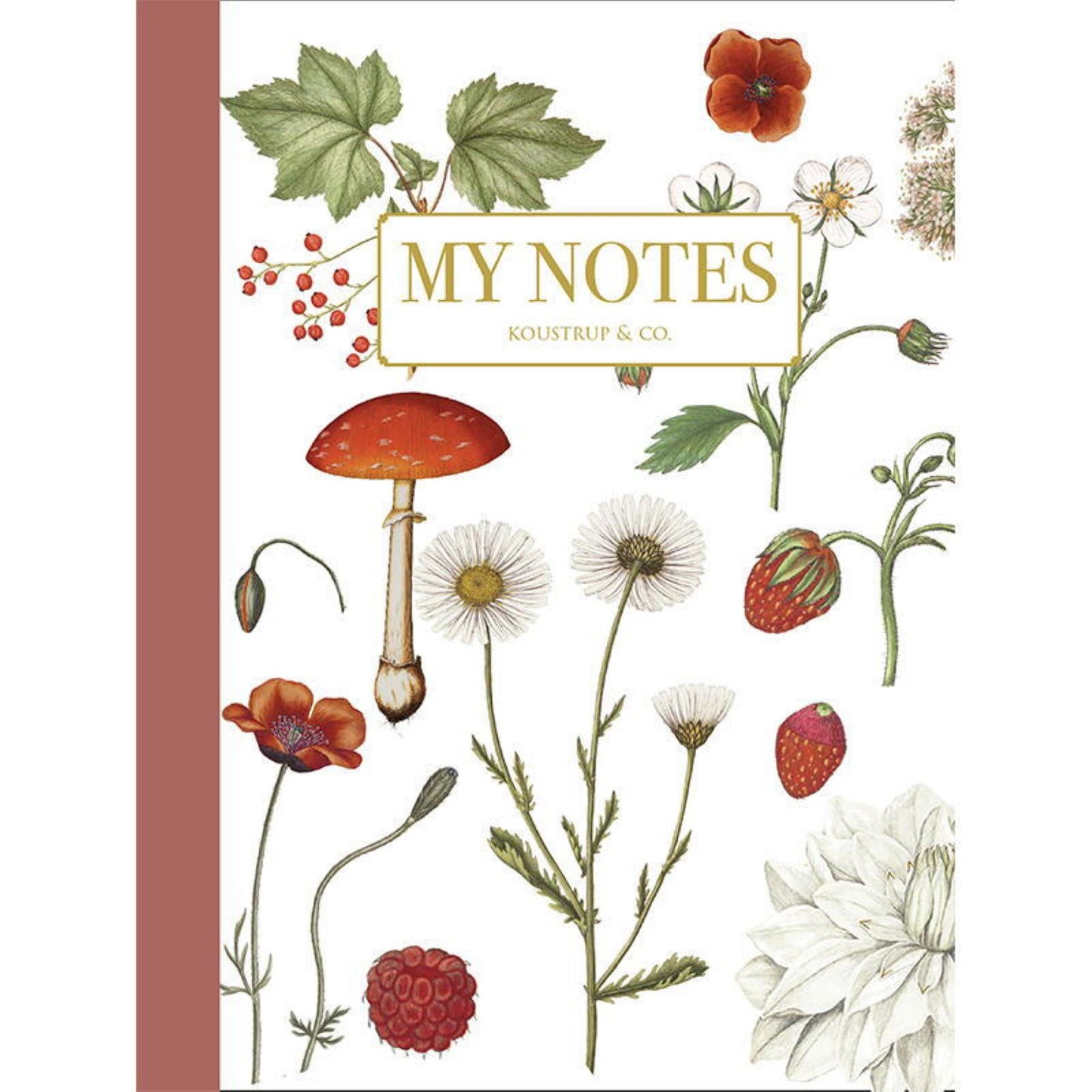 KOUSTRUP & CO Papeterie - A5 Notizbuch Blumen rot