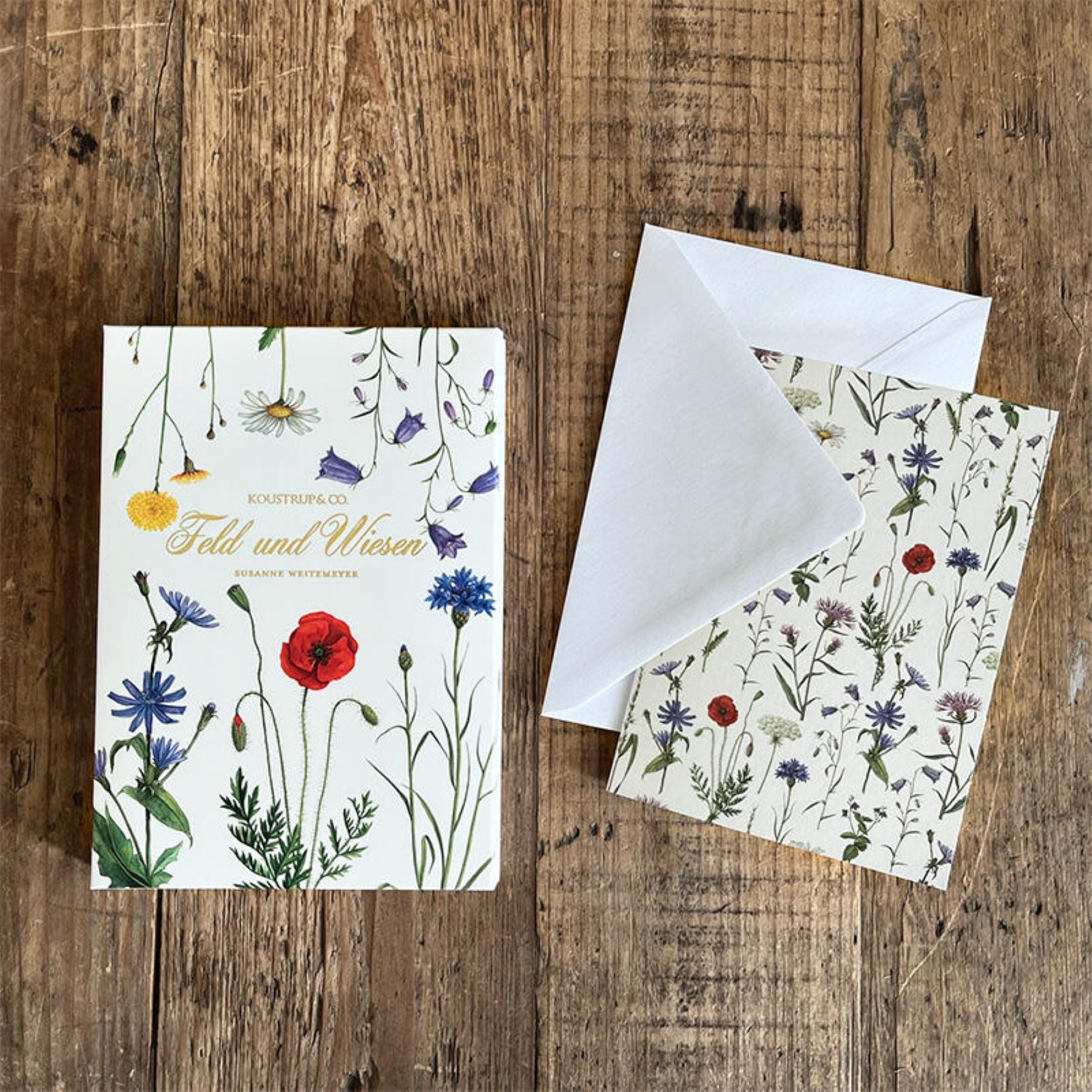 KOUSTRUP & CO Papeterie - Postkarten Set Feld- und Wiesenblumen Vorderansicht