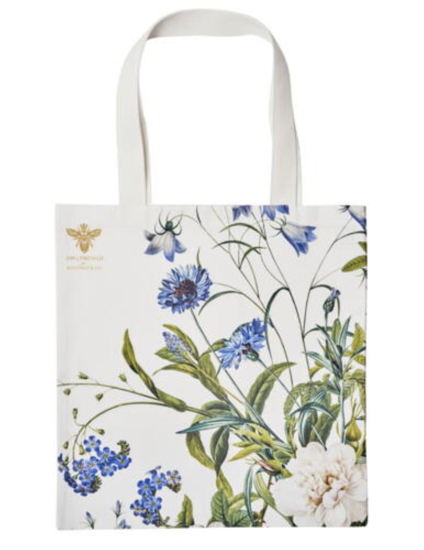 KOUSTRUP & CO Bio Baumwolltasche - Blauer Blumengarten
