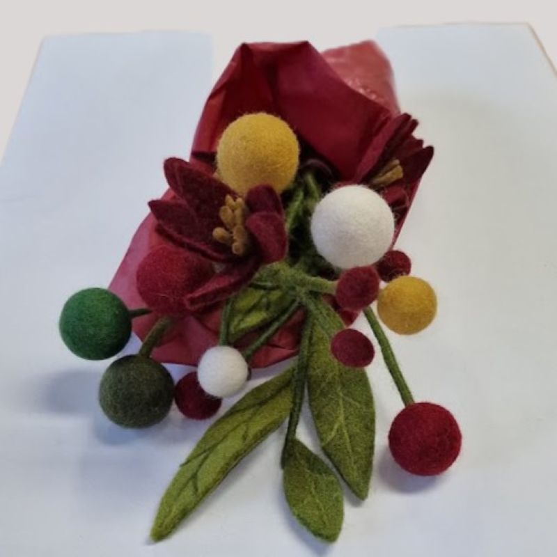 Gry & Sif Filzblumen Strauß - Winter/Weihnachten