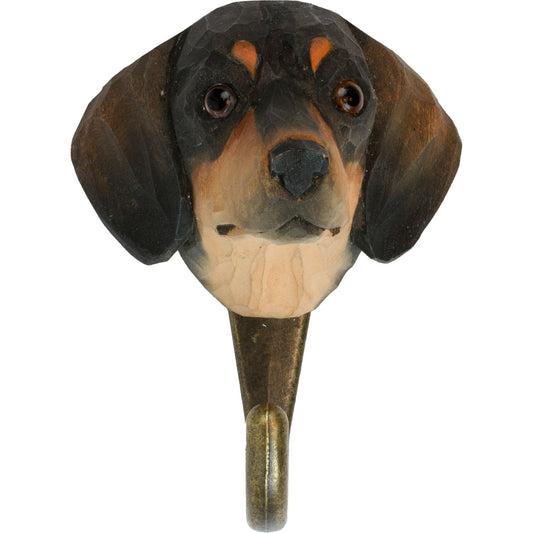 Wildlife Garden Dekohaken aus Holz Hund Dackel - handgemacht Frontal