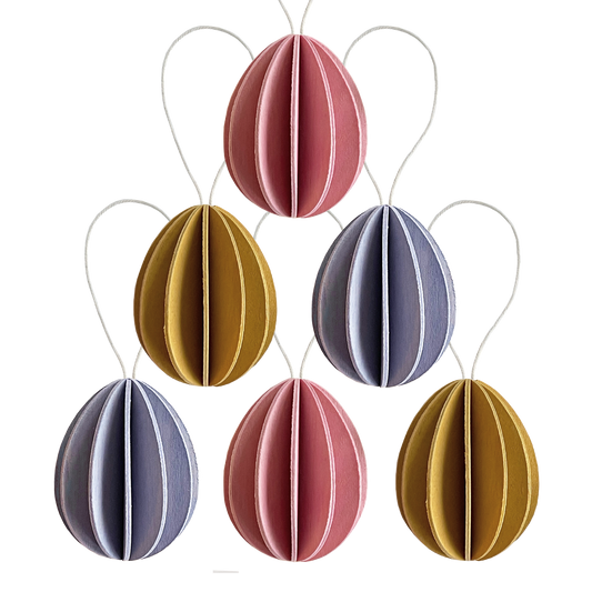 lovi Holzfigur Eier 6er Set 4,5cm Farbmix