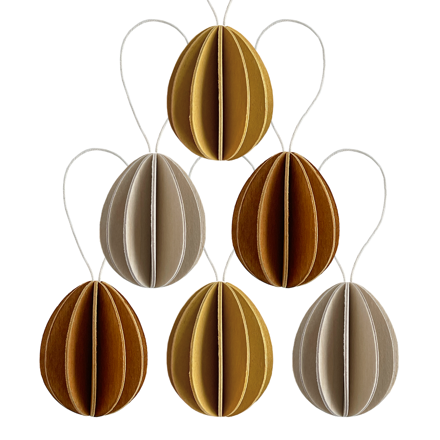 lovi Holzfigur Eier 6er Set 4,5cm Goldenmix