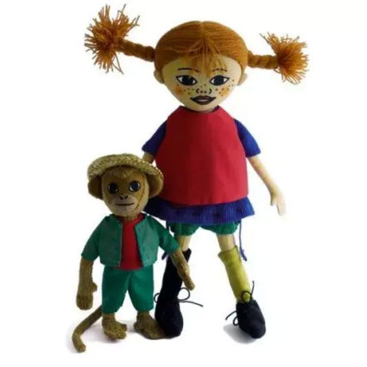 Pippi Langstrumpf und Herr Nilsson Puppe